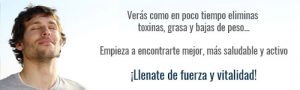 Verás como en poco tiempo eliminas toxinas, grasa y bajas de peso. Empieza a encontrarte mejor, más saludable y activo. ¡Llenate de fuerza y vitalidad!